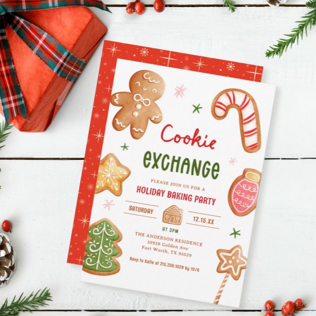 Helgdag Baking Party Cookie Exchange Inbjudningar (Skapare uppladdad)