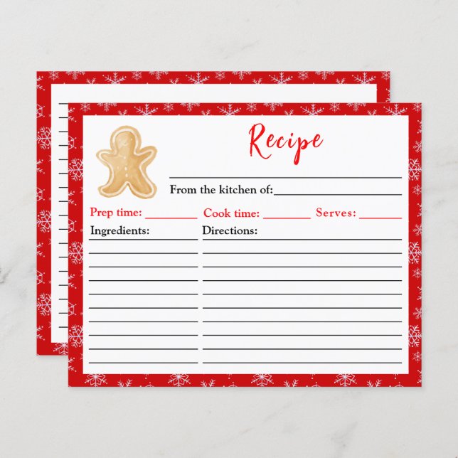 Helgdag Baking Pepparkaksgubbe Recept (Fram/baksida)