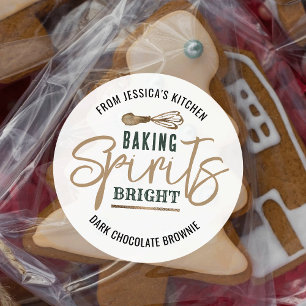 Helgdag Baking Spirits Bright Cookie Exchange Guld Runt Klistermärke
