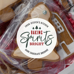 Helgdag Baking Spirits Bright jul Cookies Runt Klistermärke