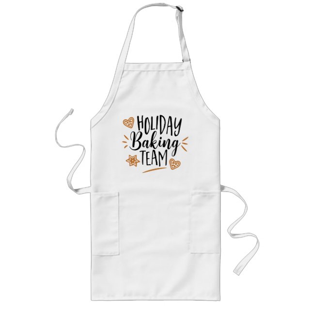 Helgdag Baking Team jul Långt Förkläde (Framsidan)