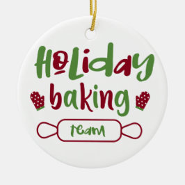 Helgdag Baking Team jul Oven Mitts Red Grönt Julgransprydnad Keramik