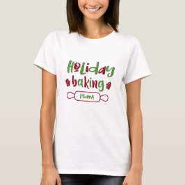 Helgdag Baking Team jul Oven Mitts Red Grönt T Shirt