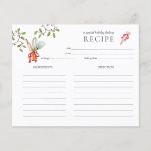 Helgdag Baking utensil bakning Recept Card