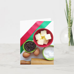 Helgdag bakingredienser choklad och socker tack kort