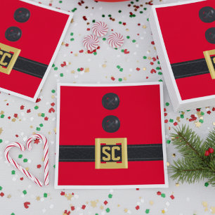 Helgdag Bälte Monogram i jultomten Santa Kostym Pappersservett