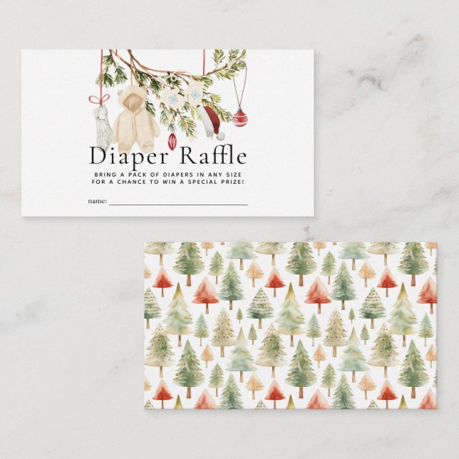 Helgdag Barnkläder Tvätt Diaper Raffle Biljett Tilläggskort (Fram/baksida)