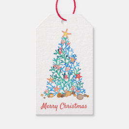 Helgdag Beach Jul, Starfish & Snäckas Presentetikett