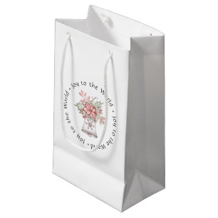 Helgdag Bell med poinsettia Gift Bag - liten