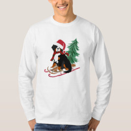 Helgdag Bernese Mt Hund jul Sled T Shirt