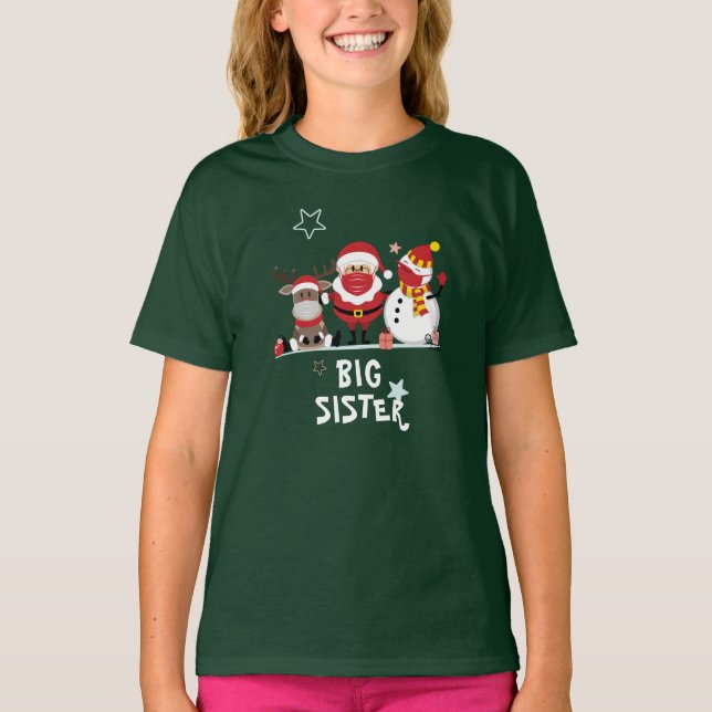 Helgdag Big Sister i personlig-familjen T Shirt (Framsida)