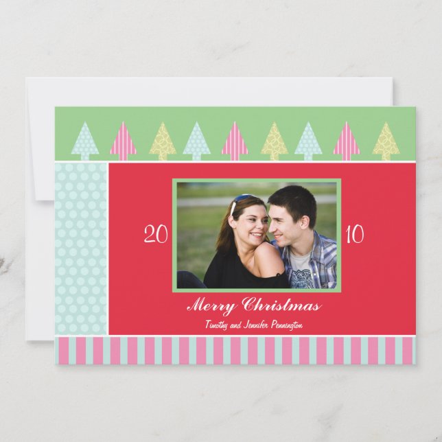 Helgdag bildkort för träd-julmas- julkort (Framsida)