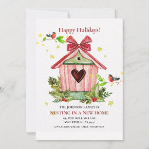Helgdag Birdhouse Flytta Greeting Card Julkort