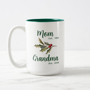 Helgdag Birth Announcement Grandma jul Två-Tonad Mugg