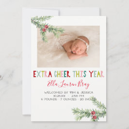 Helgdag Birth Notice - Extra Cheer i år Julkort