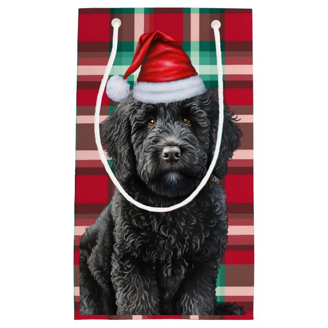 Helgdag Black Labradoodle Hund Roligt Pets jul (Framsidan)