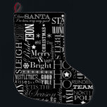 Helgdag Blackboard Stil-julklapp Stor Julstrumpa<br><div class="desc">Alla Helgdag-/julstämningar på en smart svart- och vit typografisk julstock i svart stil. För smart décor från säsong och en fullt med perfekt från Helgdag cheer också.</div>
