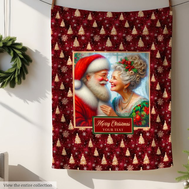 Helgdag Blanket och Claus julklapp Fleecefilt (Holiday  Blanket Mr. & Mrs. Claus Christmas Gift)
