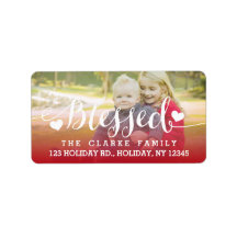 Helgdag Blessings | Fotoadressetikett