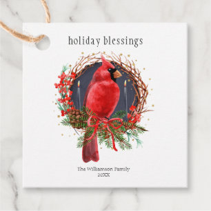 Helgdag Blessings Utandning Julkardinal Gåvor Etiketter