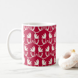 Helgdag Blommigt Coffee Mugg; Cranberry Red Kaffemugg