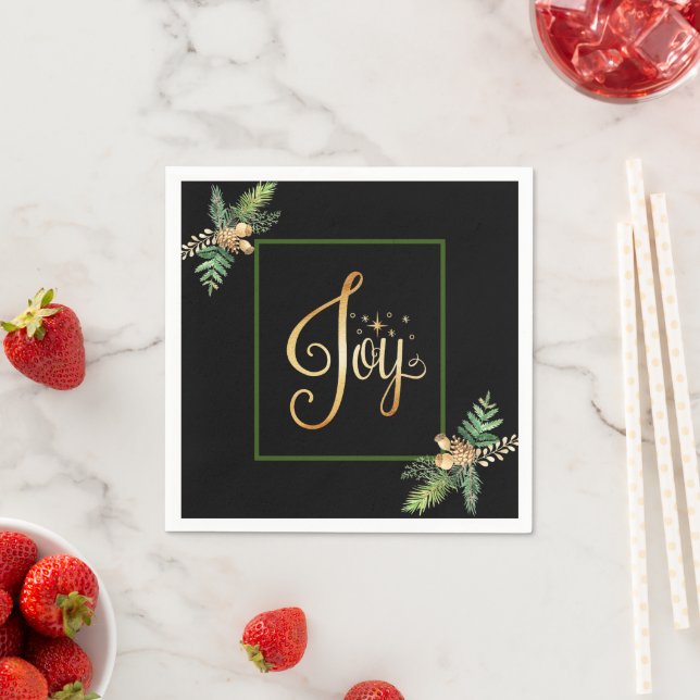 Helgdag Blommigt Gräs "Joy" Pappersservett (Insitu)