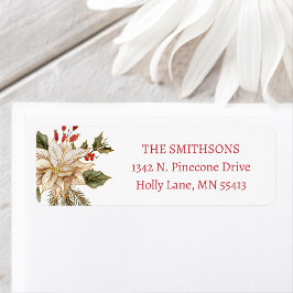 Helgdag Blommigt jul Adress Returadress Etikett