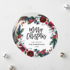 Helgdag Blommigt: krancirkel Foton till julklapp Julkort