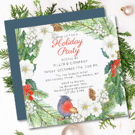 Helgdag Blommigt WandeCorporate jul Party Inbjudningar