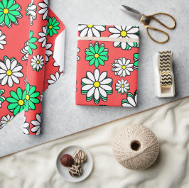 Helgdag Bloom: Festive Red & Grönt Daisy Cheer Presentpapper