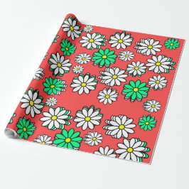 Helgdag Bloom: Festive Red & Grönt Daisy Cheer Presentpapper