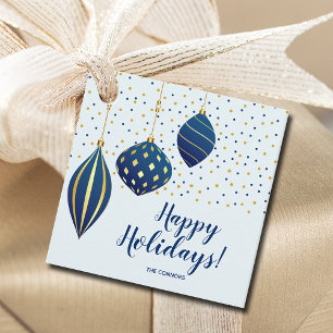 Helgdag Blue Guld jul Ornaments Gåvor Etiketter