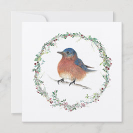 Helgdag Bluebird Watercolor Art Card Julkort