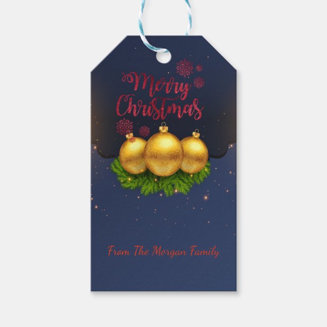 Helgdag Bollar Gräs Träd Grenar Presentetikett (Framsidan)