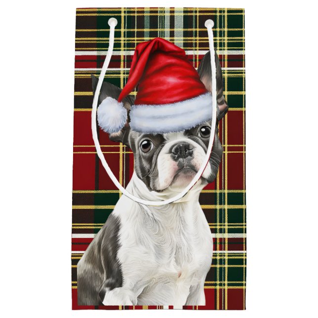 Helgdag Boston Terrier Hund Festive Play-jul (Framsidan)
