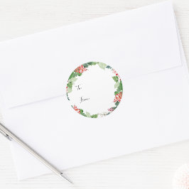 Helgdag Botanical Gift Sticker Runt Klistermärke