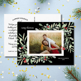 Helgdag Botanicals Family Photo Elegant Black Vykort