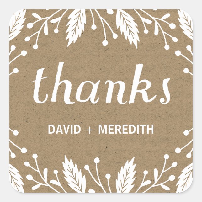 Helgdag Botaniska djur Fyrkantigt Klistermärke (Framsida)