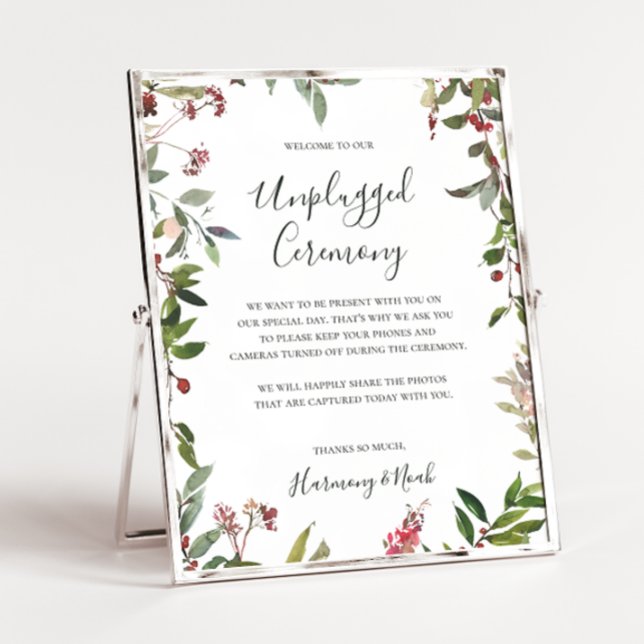 Helgdag botaniska | White Unplugged Ceremony Poster (Skapare uppladdad)