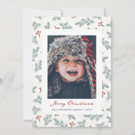 Helgdag botaniskt berries-kort julkort