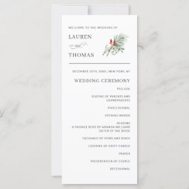 Helgdag Botaniskt Elegant bröllop-program