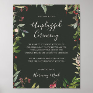 Helgdag botaniskt Grönt Ceremony Poster ej anslute