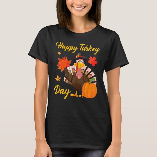 Helgdag Boys Girls i happy thanksgiving T Shirt (Framsida)