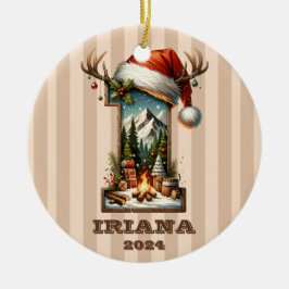 Helgdag Brev I med Rustic Winter Scene Julgransprydnad Keramik