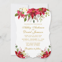 Helgdag Bröllop Watercolor Blommigt Poinsettia Gul