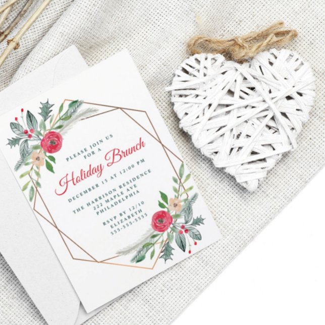 Helgdag Brunch Greenery Watercolor Party Inbjudningar (Skapare uppladdad)