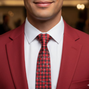 Helgdag Buffalo Play Red Black tie Snowflake Slips
