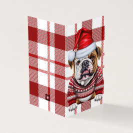 Helgdag Bulldog Red and White Play-jul Kort