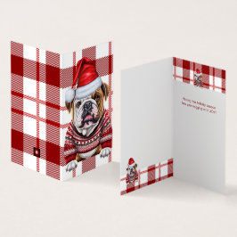 Helgdag Bulldog Red and White Play-jul Kort