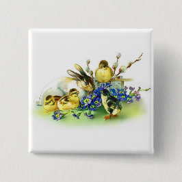 Helgdag Bunny & Vår Chick Påsk Badge Knapp